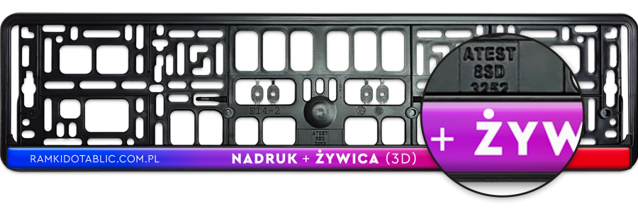 gelový spz rámeček s potiskem